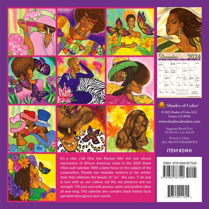 Sister Vibes 2024 African American Wall Calendar