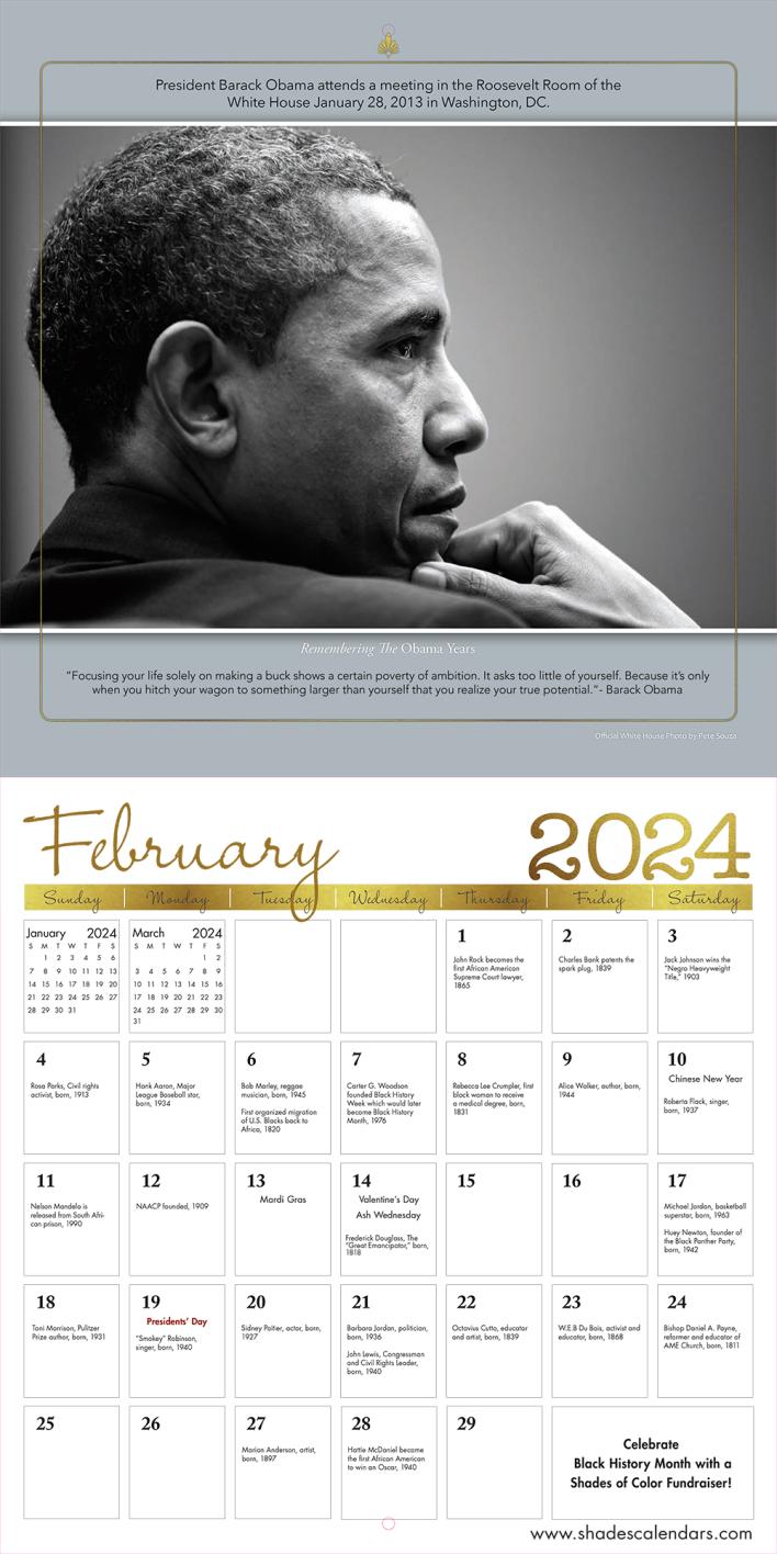 The Obama Years 2024 African American Wall Calendar