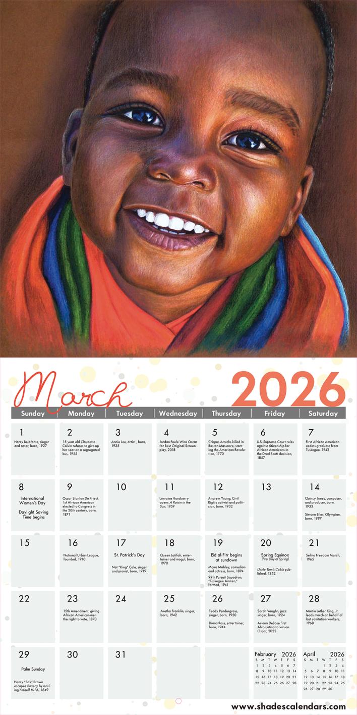 26DA_3 2026 African American Wall Calendar