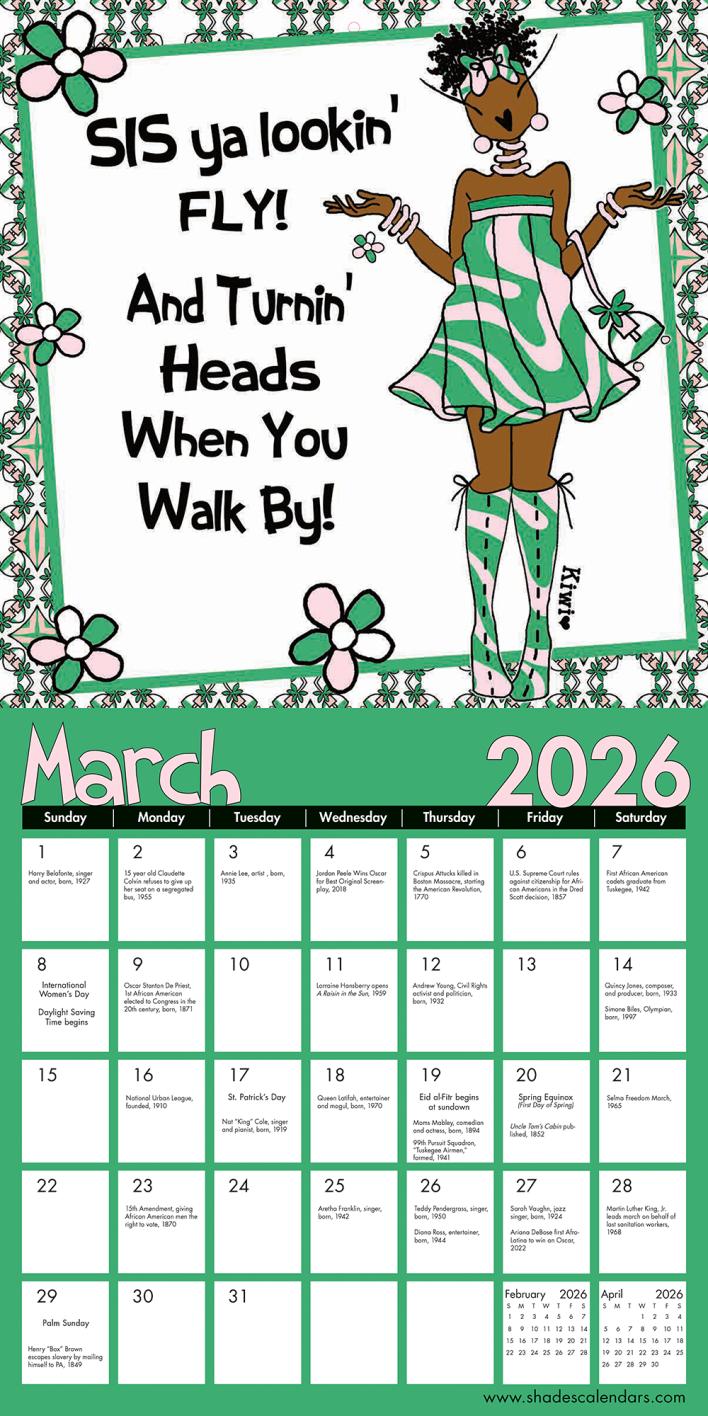 2026 African American Wall Calendar