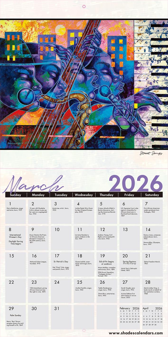 2026 African American Wall Calendar