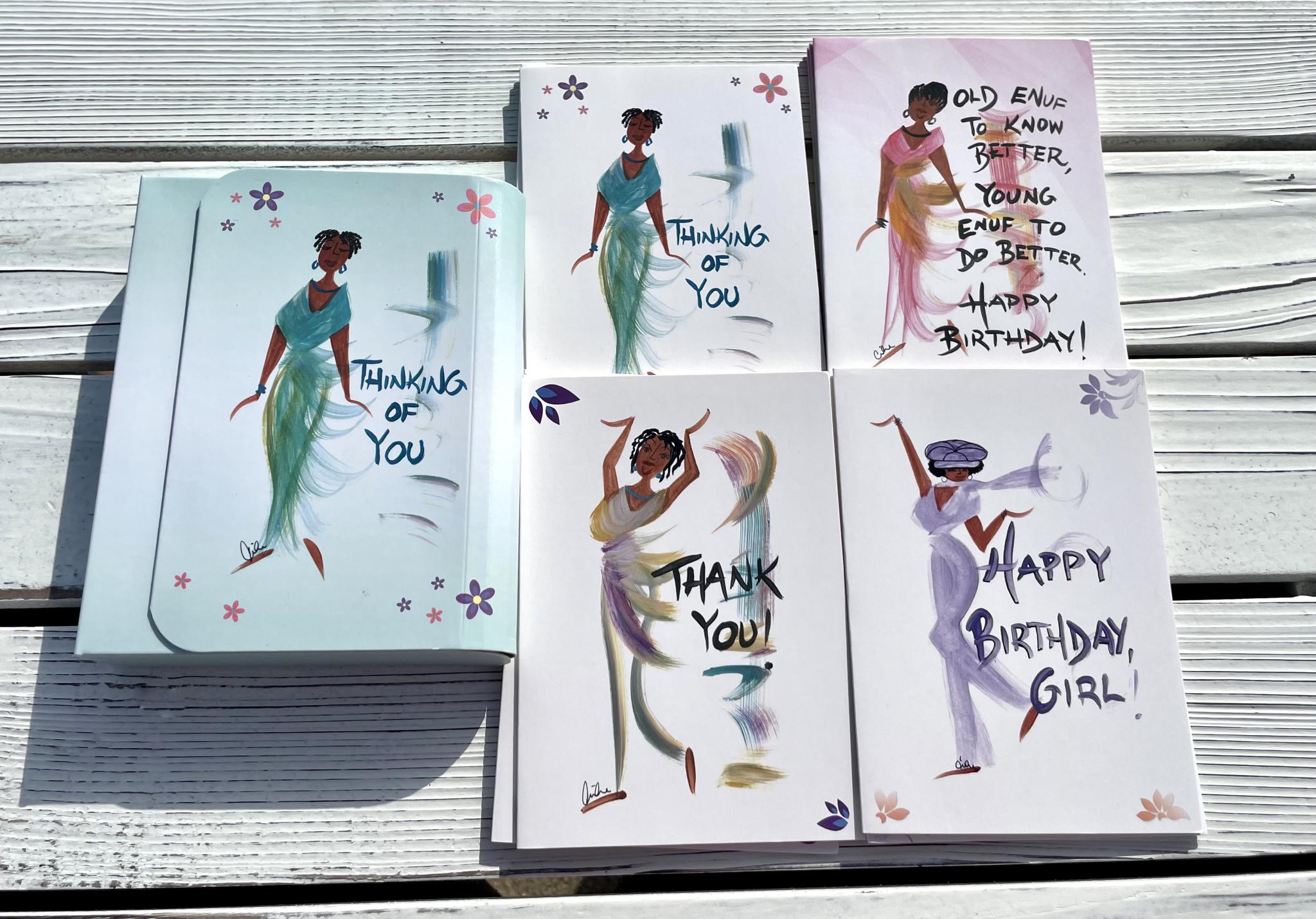 Cidne Wallace Assorted Blank Note Cards Shades of Color