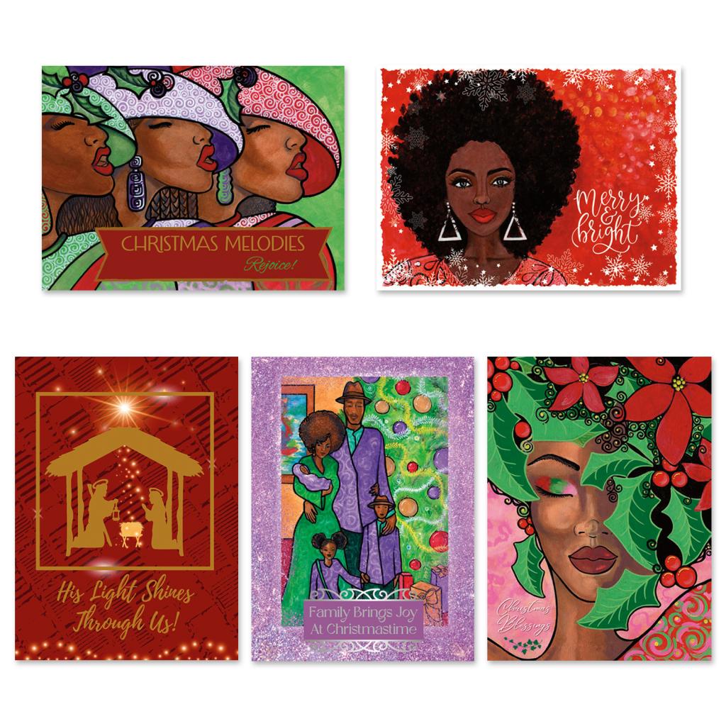 African American Christmas Cards Shades Of Color   ASX183 1024x1024 