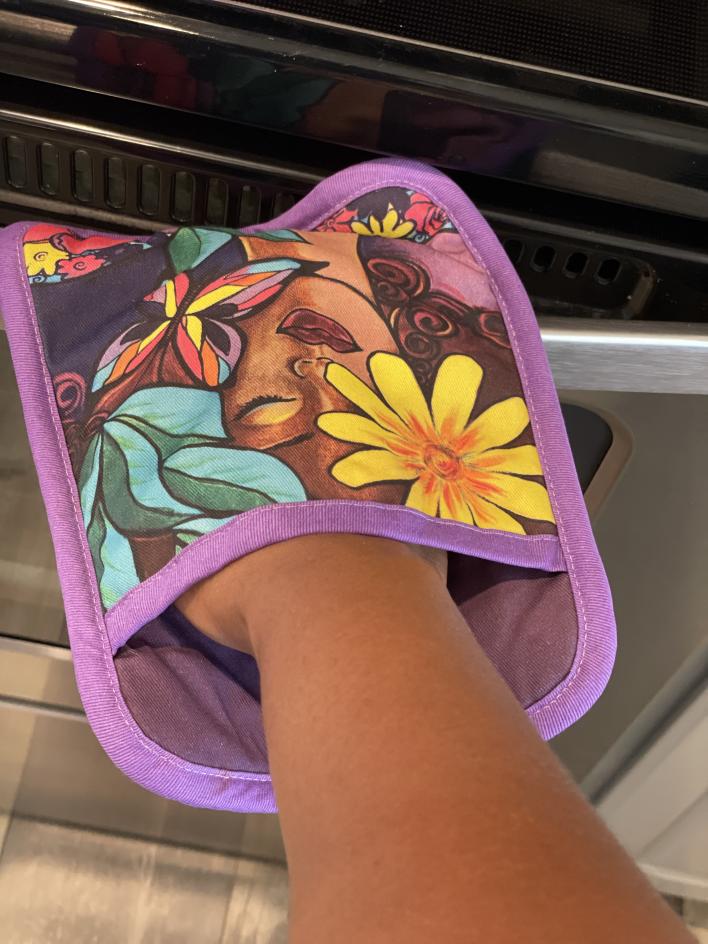 African American Oven Mitt and Potholder -A (3) Garden Spirit Oven Mitt and Potholder Sets