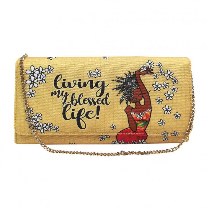CLB162 Living My Blessed Life clutch bag.