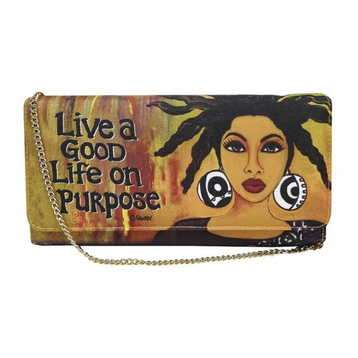Live a Good Life on Purpose Clutch Bag
