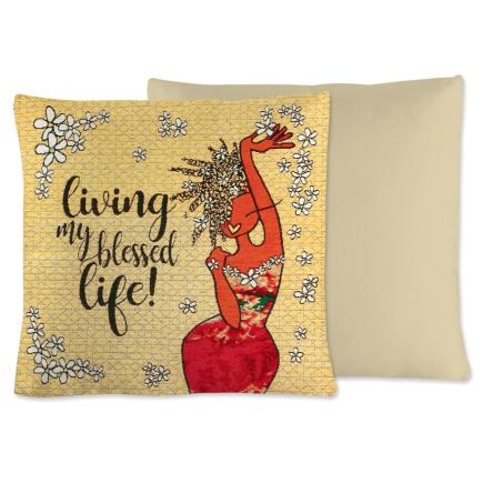 Living My Blessed Life Woven Cushion Cover