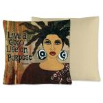 Live A Good Life on Purpose Woven Cushion Cover
