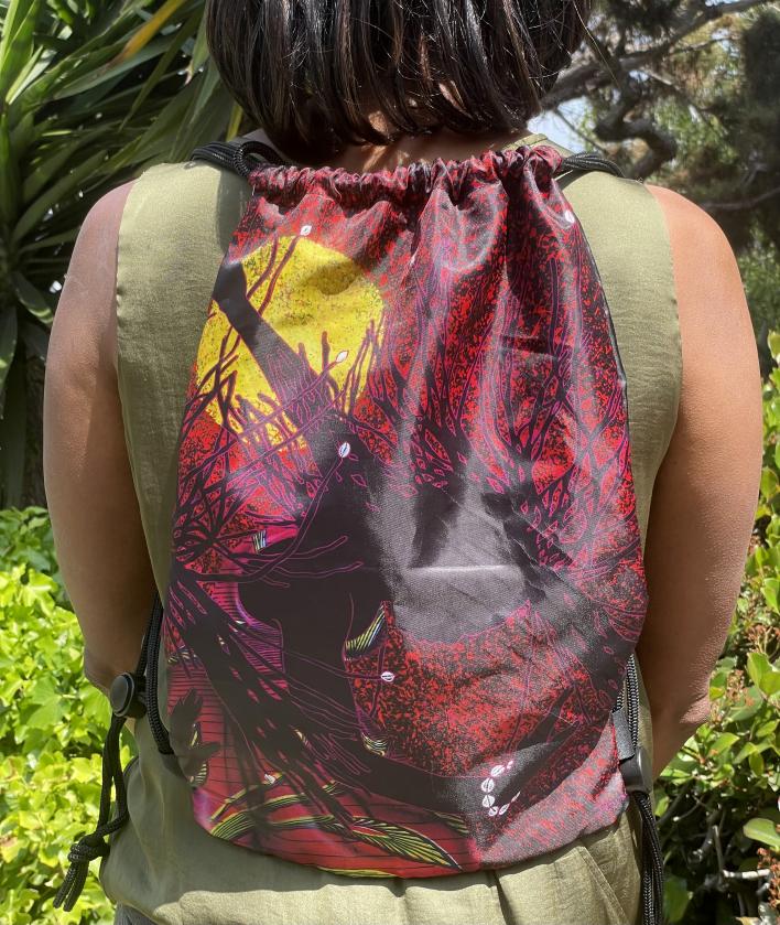 DSB227_ (1) Praising My Roots Drawstring Backpack