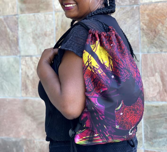 DSB227_ (4) Praising My Roots Drawstring Backpack
