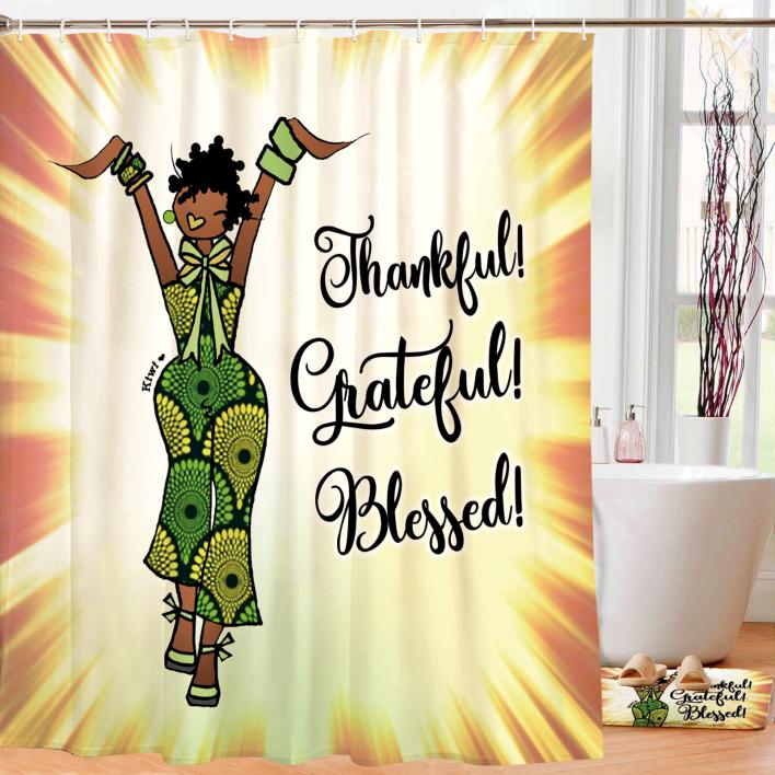 Thankful Grateful Blessed! Designer Shower Curtain