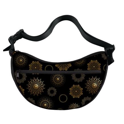 Floral Black & Gold Fanny Pack