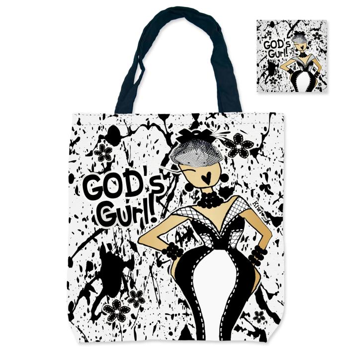 FSB270 God's Gurl! Foldable Canvas Shopping Bags