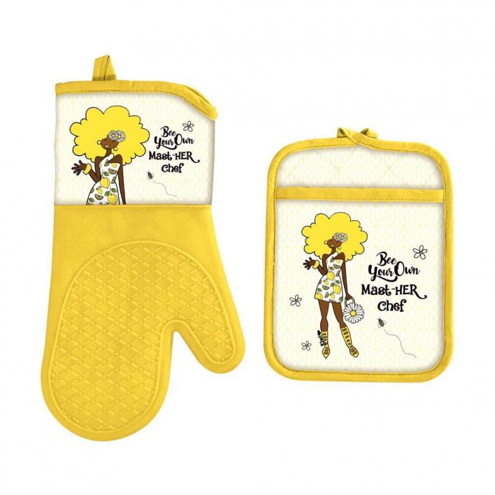 IQY10wYS You Can't Keep A Good Sistah Down Oven Mitt Potholder Set