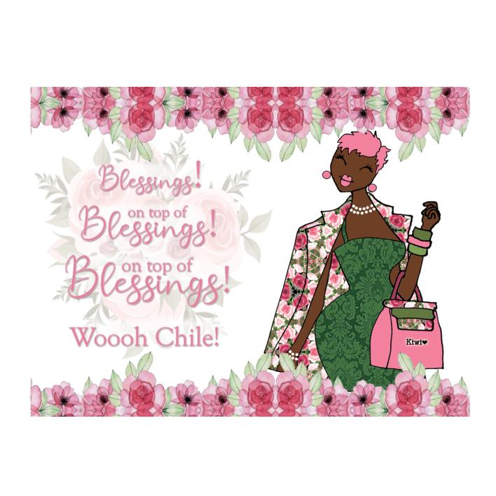 Blessings On Top Of Blessings! Magnet Pink and Green