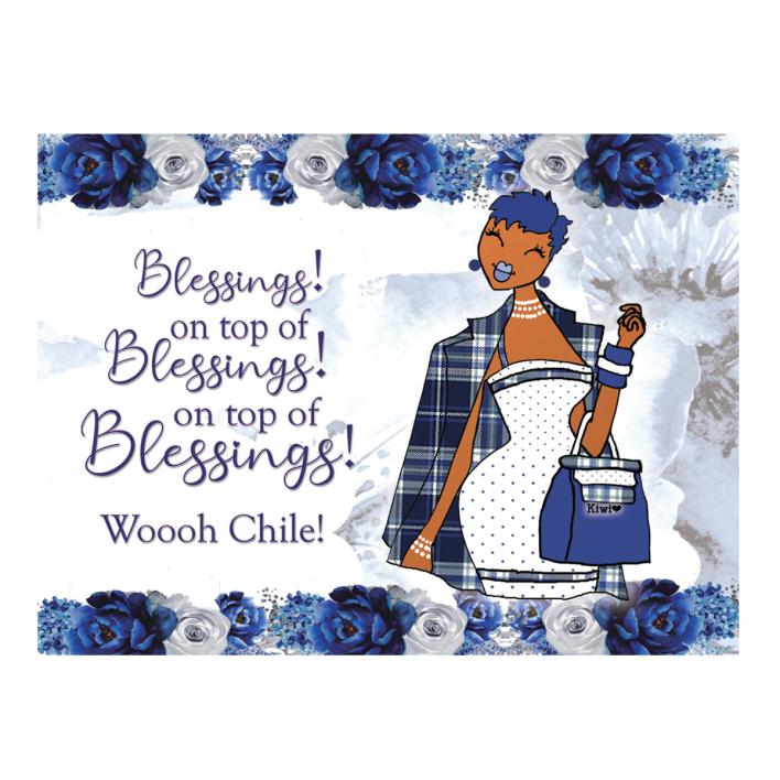 Blessings On Top Of Blessings! Magnet Blue and White