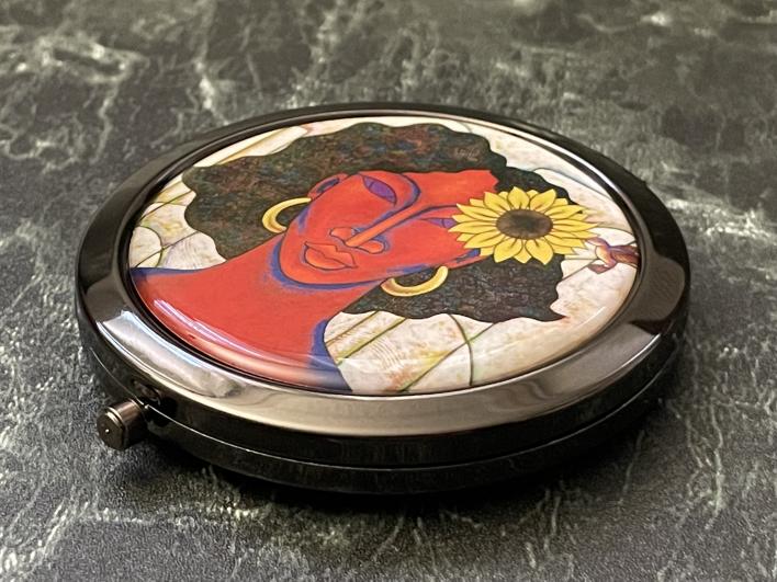 MCM196 (2) Sunflower Magnifying Compact Mirror