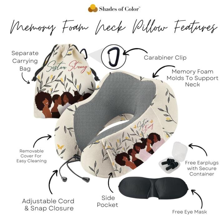 Memory Foam Neck Pillows - African American Art