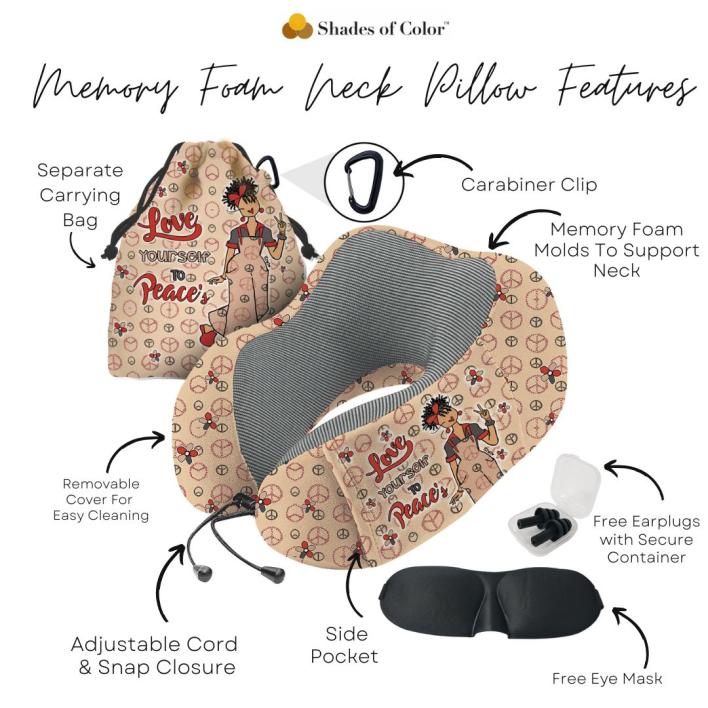 NEW MFP Neck Pillow Features (5) Memory Foam Neck Pillows - African American Art