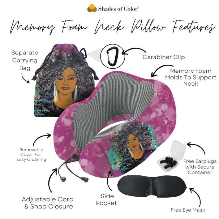 Memory Foam Neck Pillows - African American Art