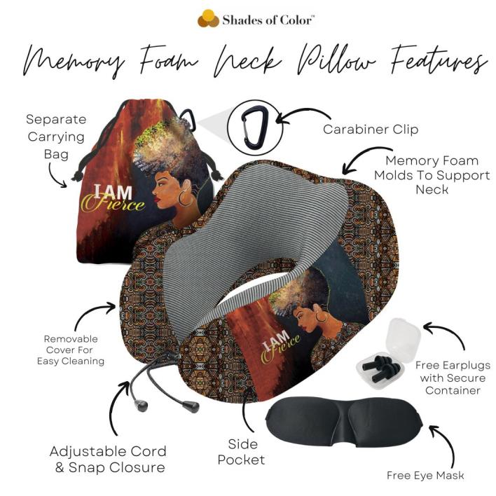 Memory Foam Neck Pillows - African American Art