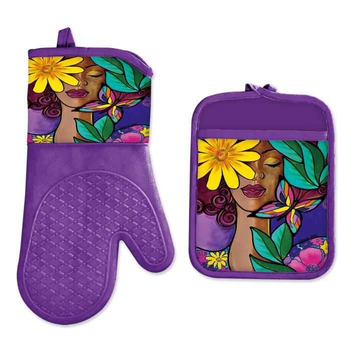 OPS259 Garden Spirit Oven Mitt and Potholder Set