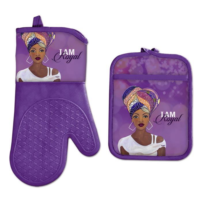 OPS261 I Am Royal Oven Mitt Potholder Set