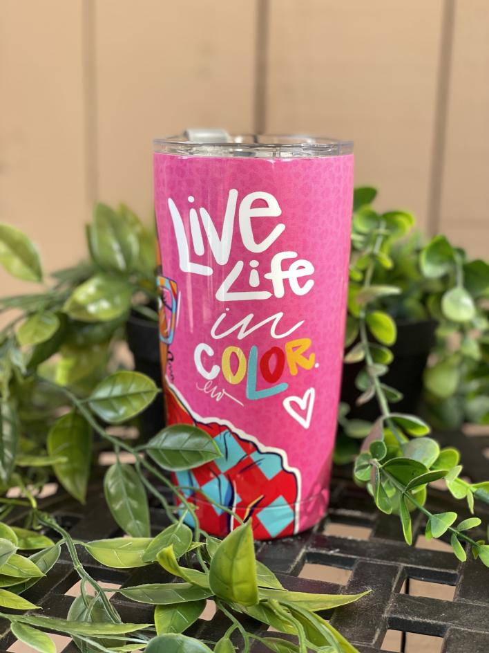 STT_Stainless Steel Tumblers (127) Live Life In Color Stainless Steel Travel Tumblers