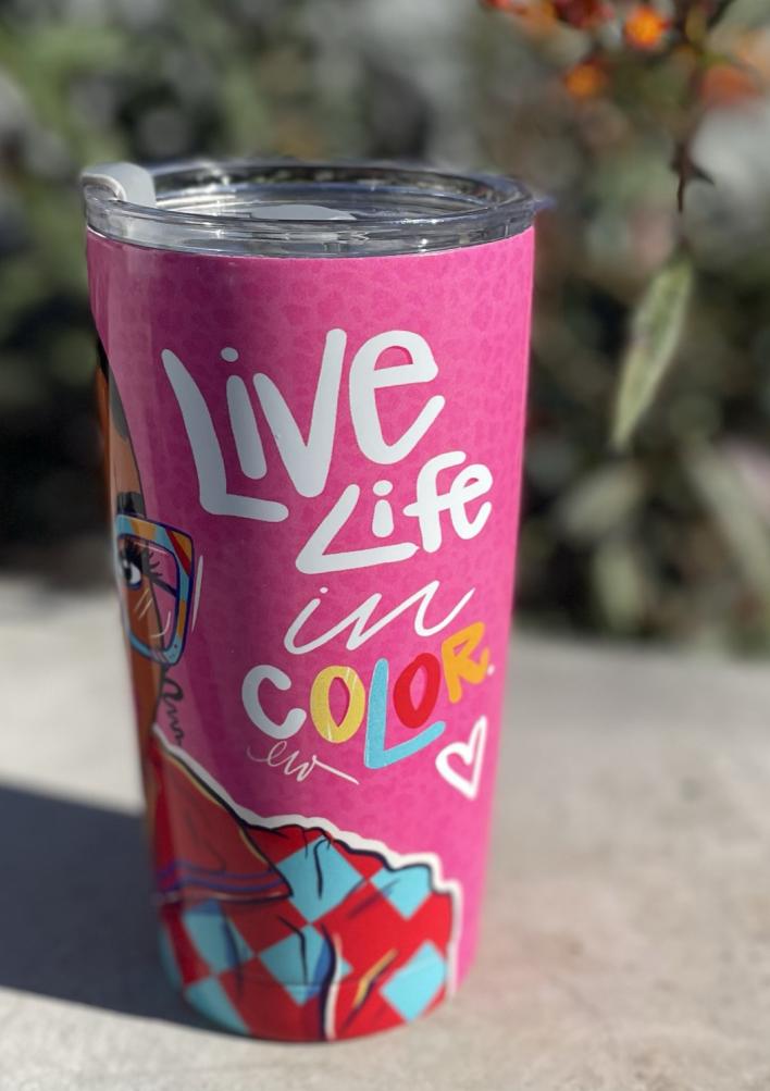 STT_Stainless Steel Tumblers (17) Live Life In Color Stainless Steel Travel Tumblers
