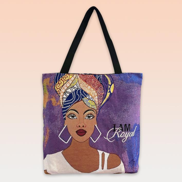 WTB191 I Am Royal Woven Tote Bag