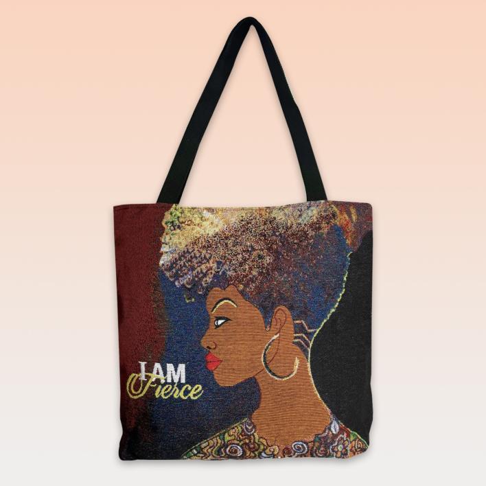 WTB237 I Am Fierce Woven Tote Bag