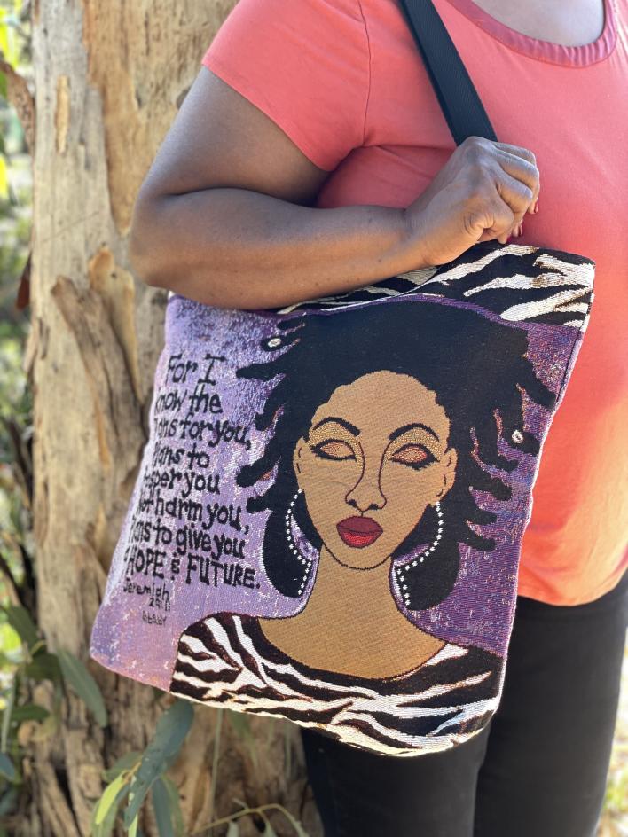 WTB238_ (1) For I Know The Plans Woven Tote Bag