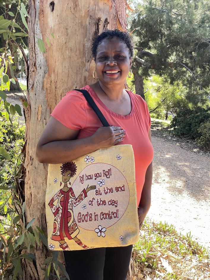 God's In Control Woven Tote Bag