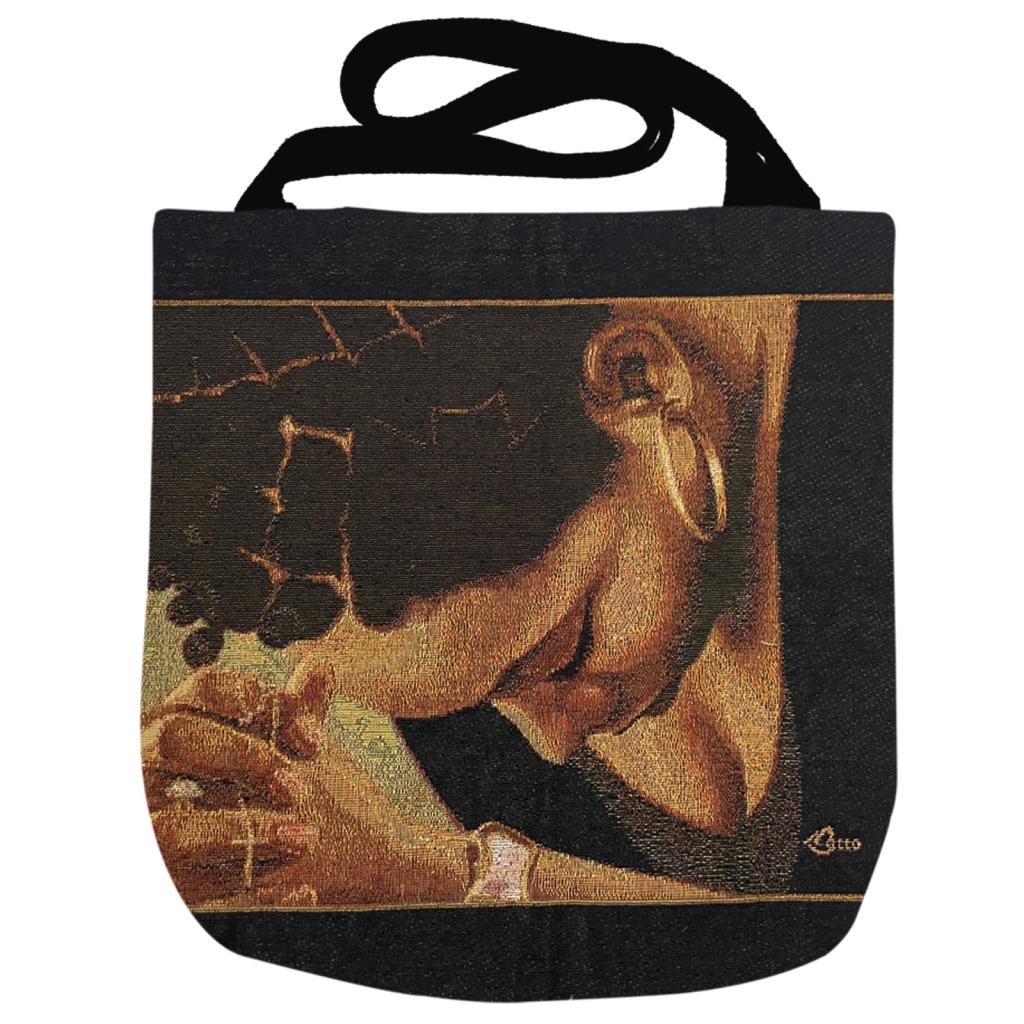 Woven Tote Bags Wearable Art - Shades of Color - Black Art