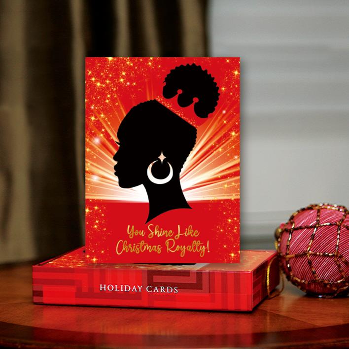 You Shine Like Christmas Royalty African American Holiday Cards