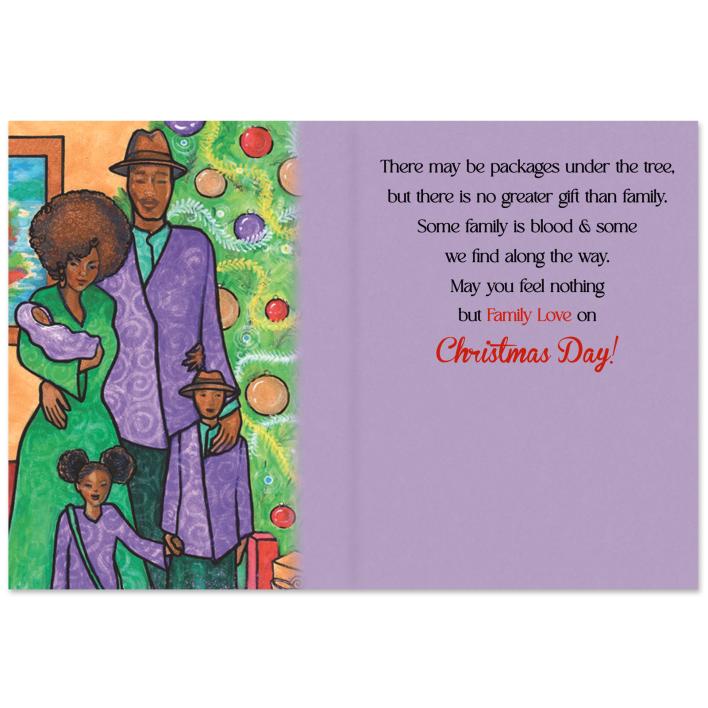X23-175 inside Family Brings Joy At Christmas Time African American Holiday Cards
