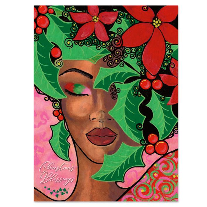 Christmas Blessings Holly African American Holiday Cards