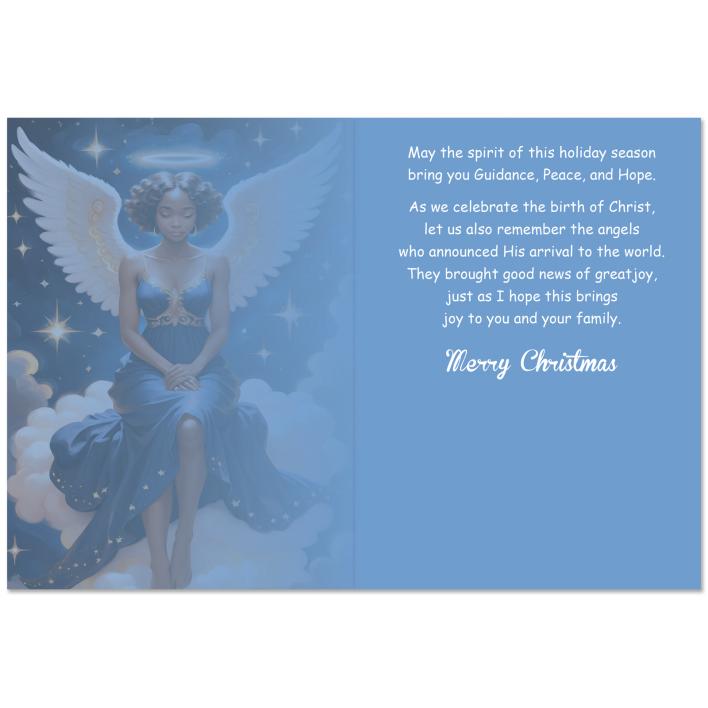 Guided By The Light Of The Angels African American Holiday Cards