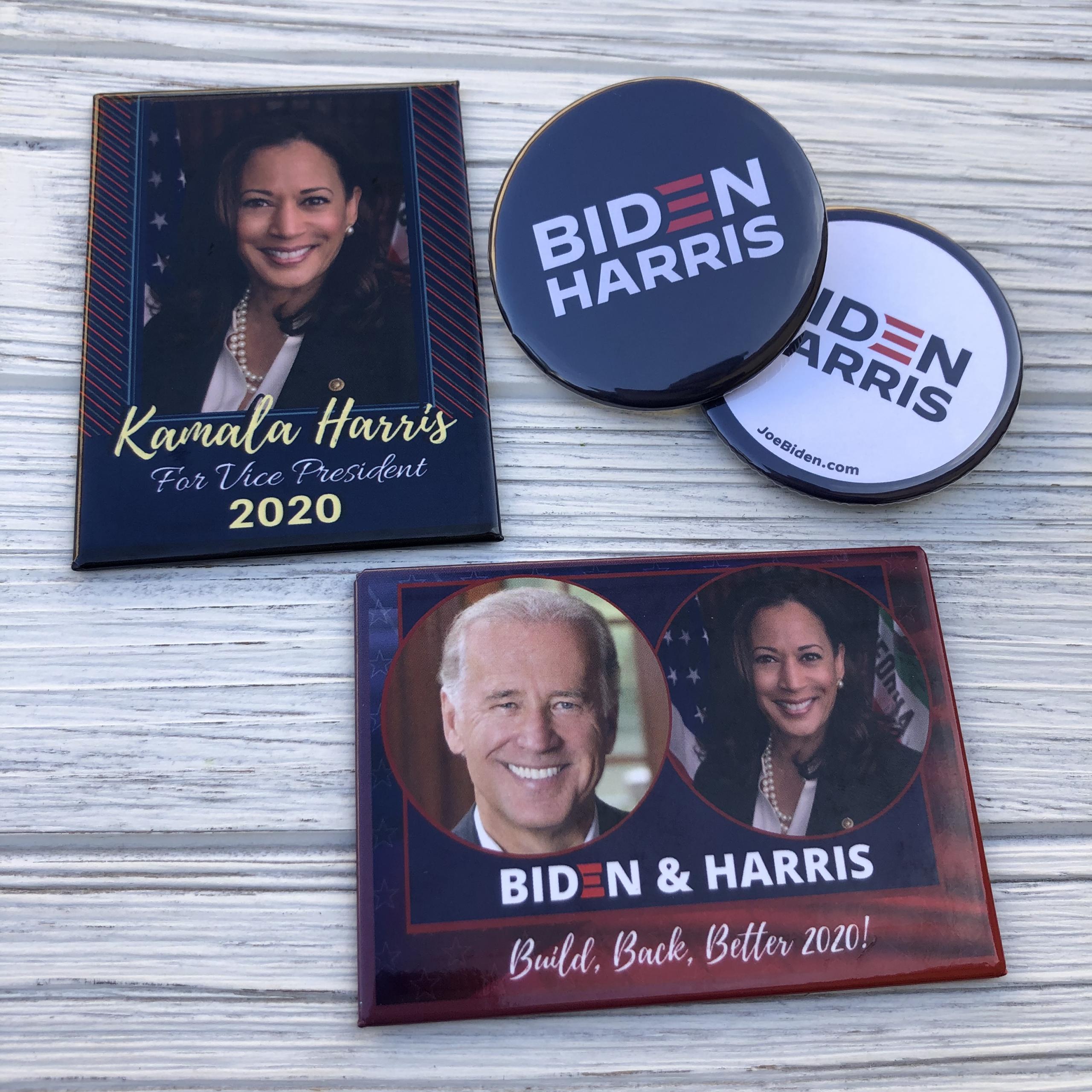 Kamala Harris Joe Biden 2020 / Miniature Art Fridge Magnet 