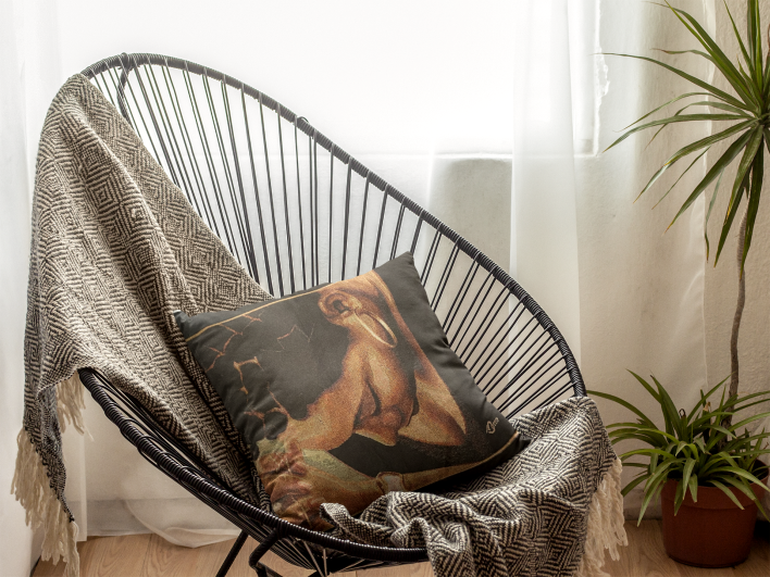 template-of-a-square-pillow-lying-on-an-acapulco-chair-indoors-a15176